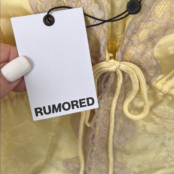 NWT Rumored Lady lace tank top in buttercream jacquard Yellow Lace Accent L - Picture 5 of 8